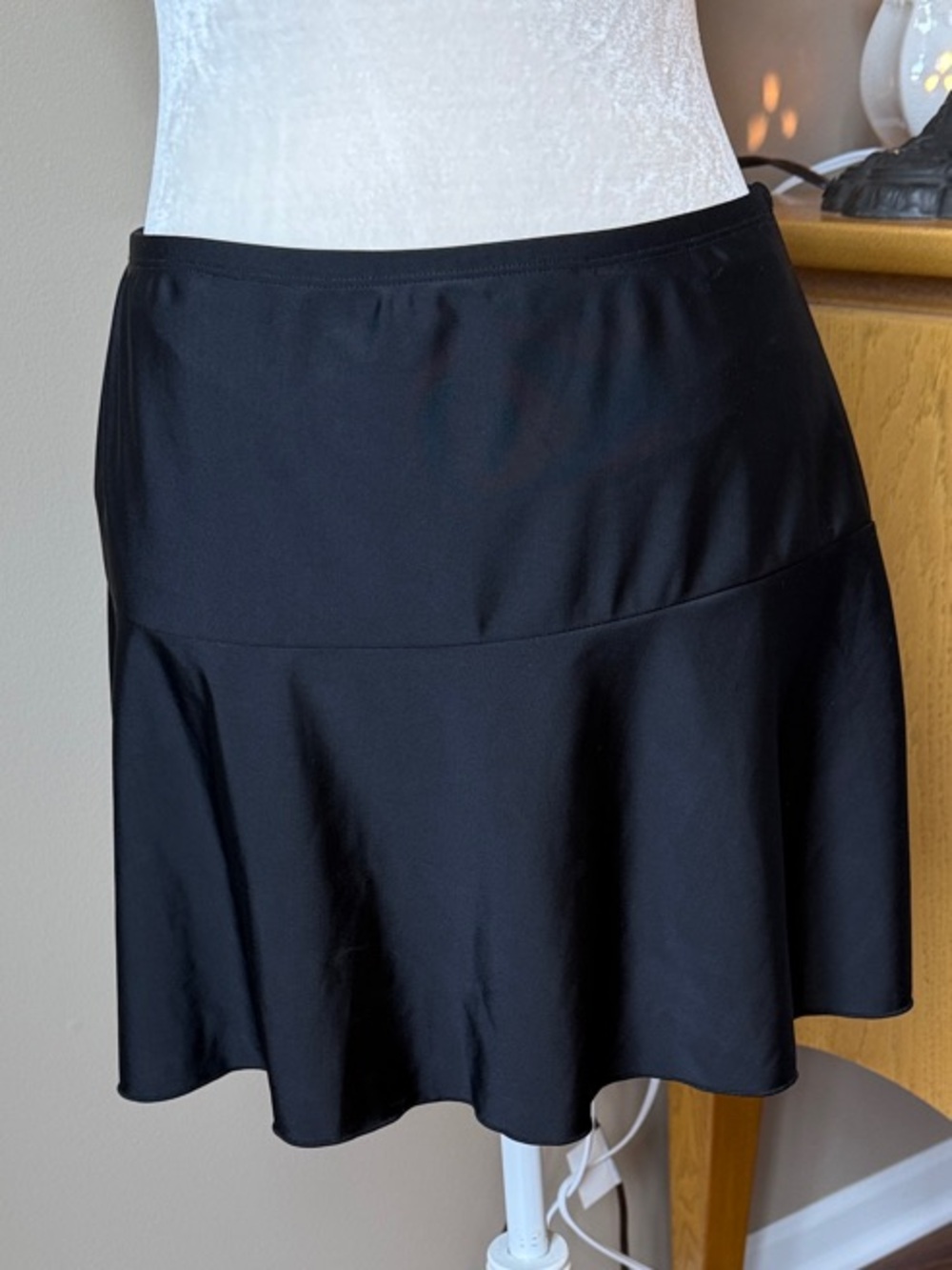 Time and Tru Black Swim Skirt with Flared Hem